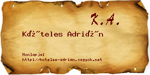 Köteles Adrián névjegykártya