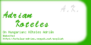 adrian koteles business card