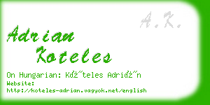 adrian koteles business card